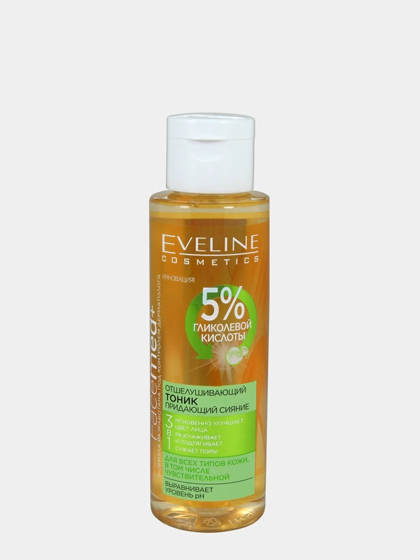 Eveline Cosmetics FACEMED+Тоник для лица Отшелушивающий придающий сияние 3в1, 110 мл
