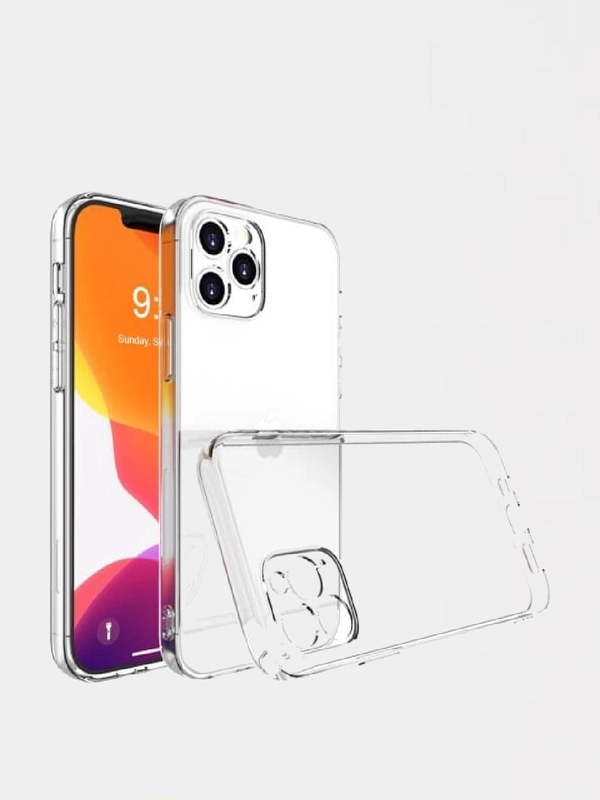 Плотный прозрачный чехол для iPhone 12 Pro (силиконовый, с защитой камеры)