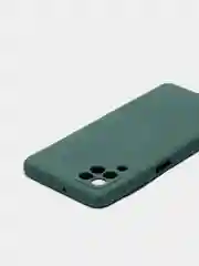 Зеленый чехол силиконовый с защитой камеры для Samsung A22 / M32 / M22 с бархатной подкладкой