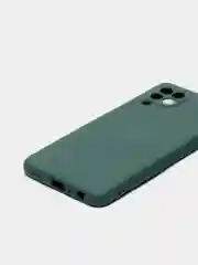 Зеленый чехол силиконовый с защитой камеры для Samsung A22 / M32 / M22 с бархатной подкладкой