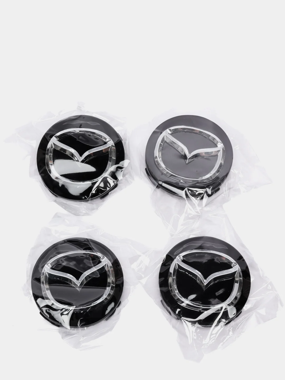 Черный колпачок-заглушка на литой диск Mazda (Мазда) 3BK, 4 штуки, 2003-2009