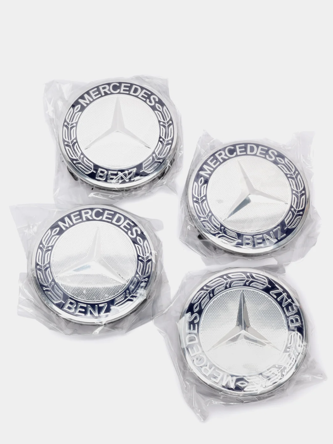 Темно-синий колпачки заглушки на литые диски Mercedes-Benz 75мм 4шт / Мерседес / Мерс /