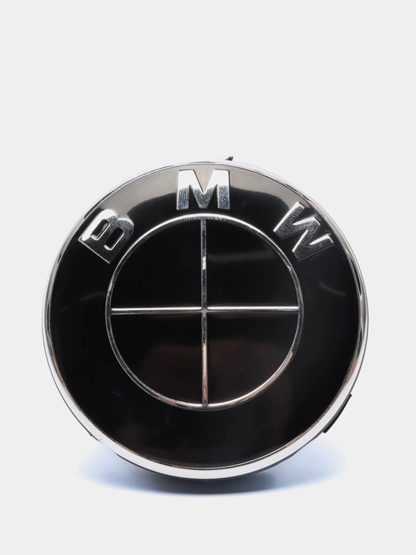 Колпачки-заглушки на литые диски BMW (БМВ), черные, 4 штуки