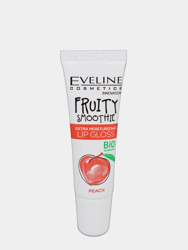 Eveline Cosmetics Блеск для губ Экстраувлажняющий PEACH (Персик) FRUITY SMOOTHIE, 12 мл
