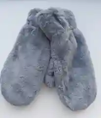 Серый меланж варежки женские меховые