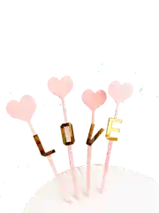 Розовый топпер на торт "Love"
