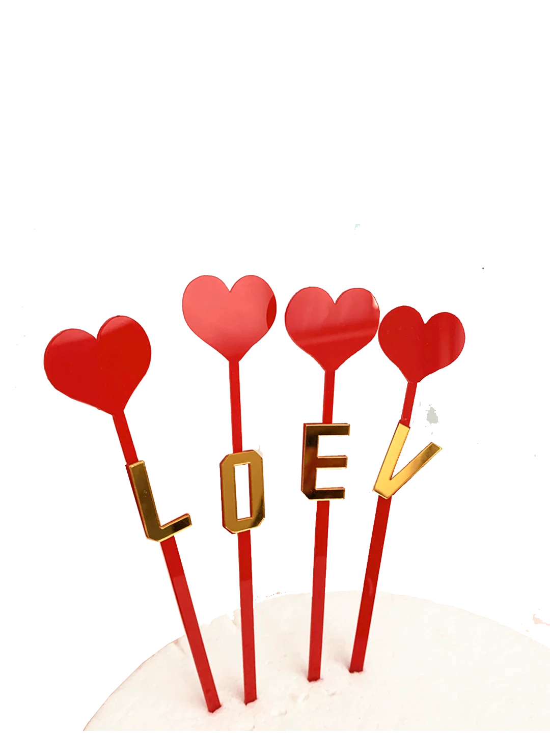 Розовый топпер на торт "Love"