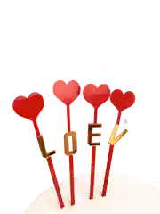 Розовый топпер на торт "Love"