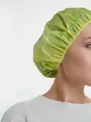 Зеленый шапочка для душа, плотная, однотонная