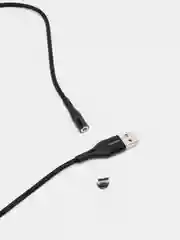 Черный кабель магнитный Borofone BU16 (1.2м,Type-C/MicroUSB/LIghtning) для Android и Apple iPhone