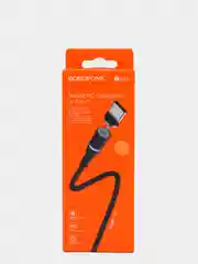 Черный кабель магнитный Borofone BU16 (1.2м,Type-C/MicroUSB/LIghtning) для Android и Apple iPhone