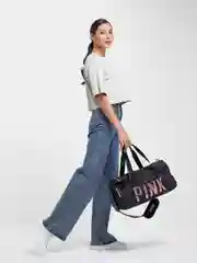 Черный сумка спортивная женская Pink  для фитнеса