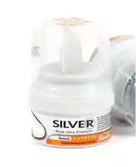 Белый крем-краска для обуви c  губкой Silver/крем-блеск 50 мл