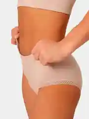 Бежевый меланж женский комплект белья, топ без косточек и трусики