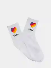 Белый носки унисекс Likee средней длины