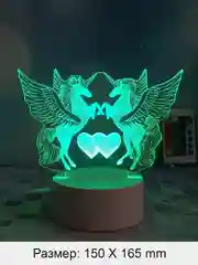 Пудровый светильник-ночник 3D, светодиодный, с пультом, цветной, RGB