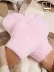 Розовый варежки женские, теплые,аксессуары для женщин