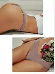 Трусы женские "FINETOO" хлопковые (в бразильском стиле с V-образным вырезом)