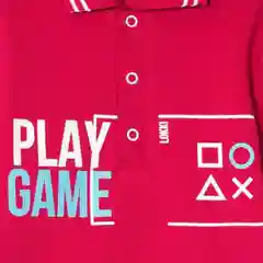 Красный футболка - поло детская для мальчика LOKKI, 2141-073 PLAY GAME