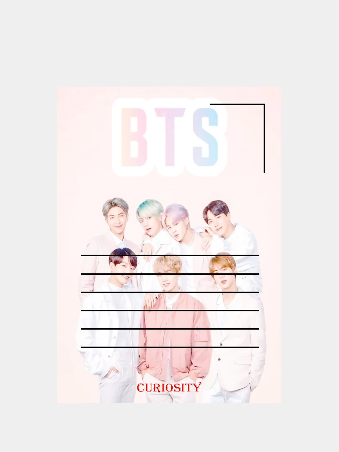 Набор фото открыток в конверте с принтом k-pop группы BTS