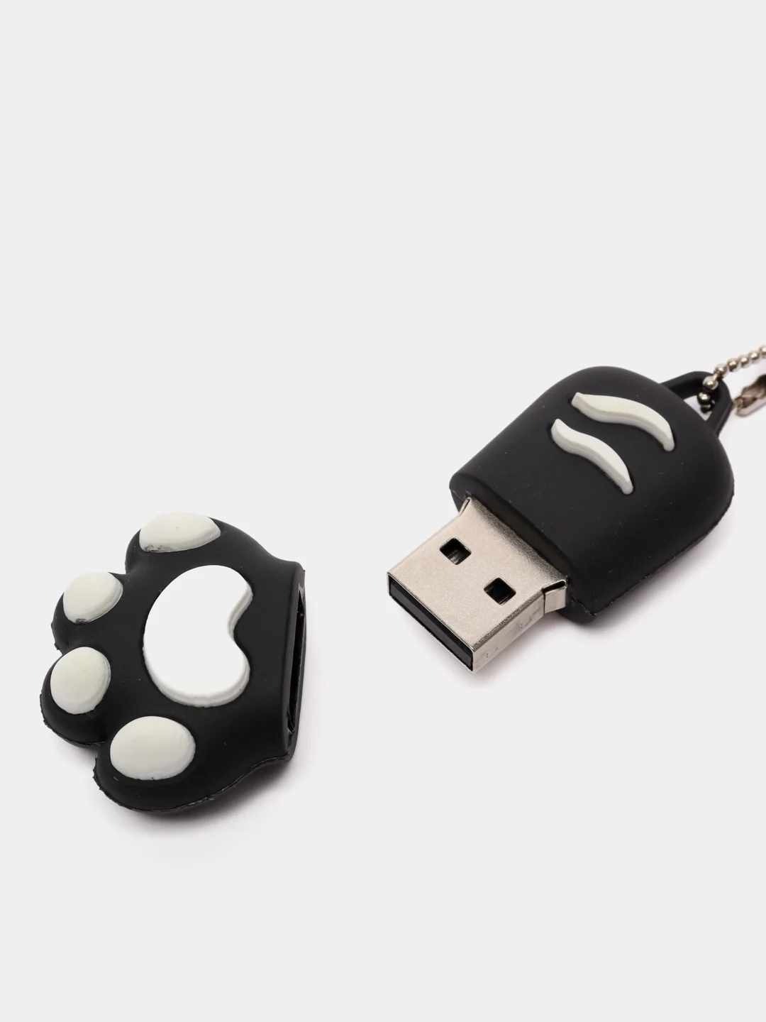 Черный usb флешка, 16 Гб, кошачья лапка