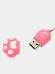 Розовый usb флешка, 16 Гб, кошачья лапка