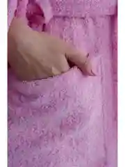 Халат махровый банный, женский, розовый