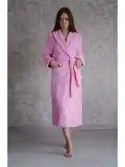 Халат махровый банный, женский, розовый