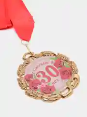 Медаль юбилейная, с лентой "30 лет. Цветы", 70 мм