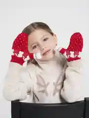 Вишнёвый варежки детские с мехом внутри для мальчика / девочки