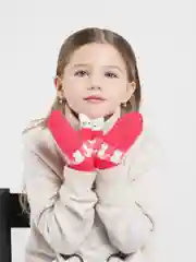 Коралловый варежки детские с мехом внутри для мальчика / девочки