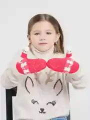 Коралловый варежки детские с мехом внутри для мальчика / девочки