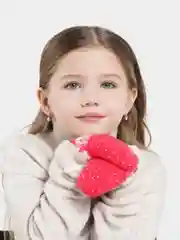 Коралловый варежки детские с мехом внутри для мальчика / девочки