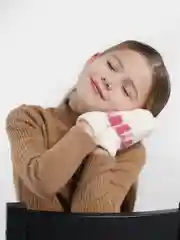Белый варежки детские с мехом внутри для мальчика / девочки