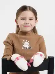 Белый варежки детские с мехом внутри для мальчика / девочки