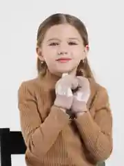 Бежевый варежки детские с мехом внутри для мальчика / девочки