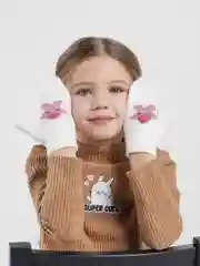 Белый варежки детские "Звездочка", 2 размера