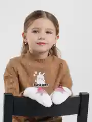 Белый варежки детские "Звездочка", 2 размера