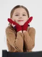 Бордовый варежки детские "Звездочка", 2 размера