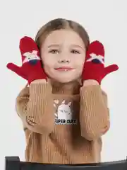 Бордовый варежки детские "Звездочка", 2 размера