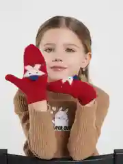 Бордовый варежки детские "Звездочка", 2 размера