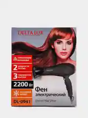 Черный фен DELTA LUX DL-0941, 2400 Вт