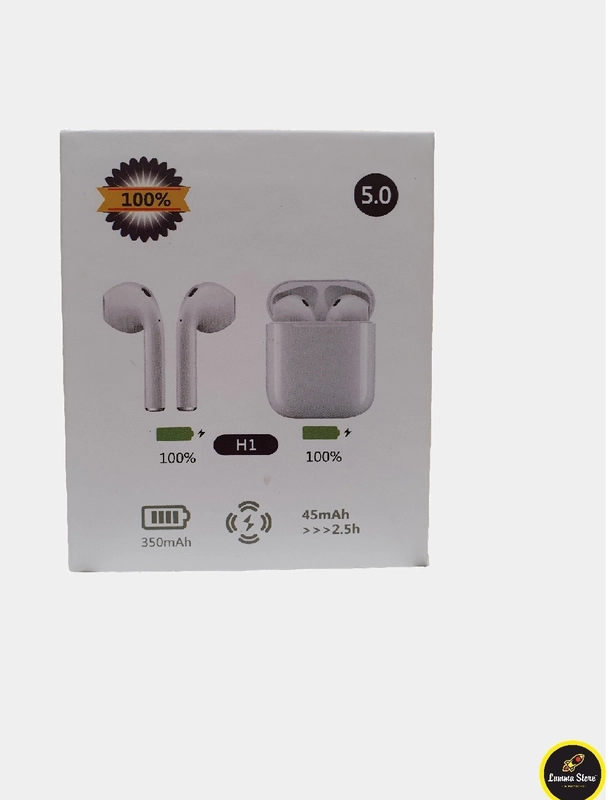 Гарнитура (наушники с микрофоном) беспроводная, TWS H1 Bluetooth 5.0, цвет белый