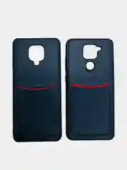 Синий чехол из эко кожи с карманом для карт на Xiaomi Redmi 10X, Note 9s, Note 9 Pro, Note 9