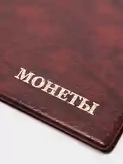 Бордовый альбом для монет на 138 ячейки КОМБИ