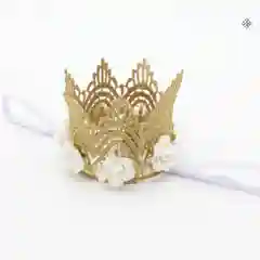 Белый повязка для детей "Корона с цветами"