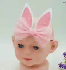 Розовый повязка для детей "Ушки"