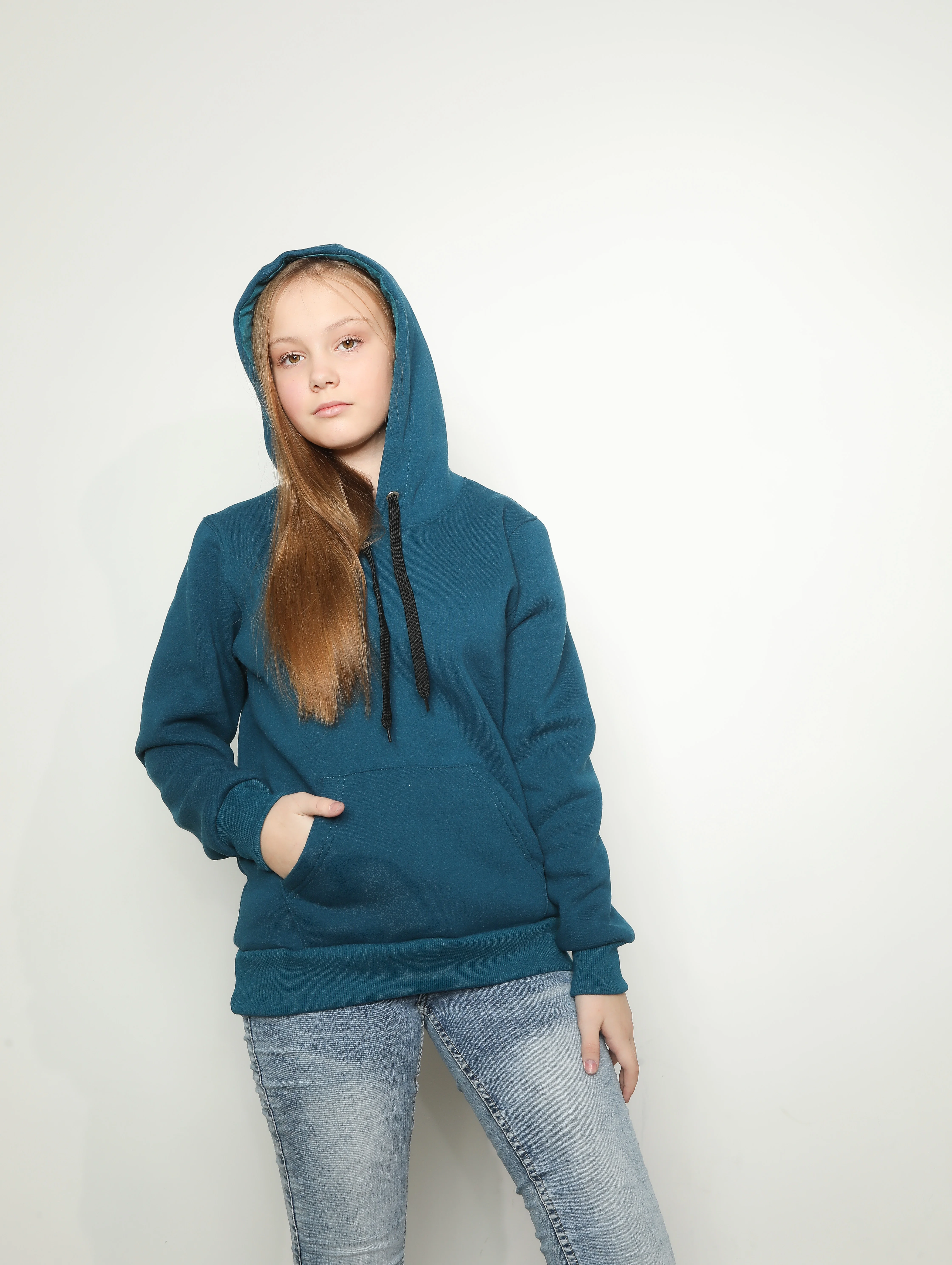 Черный milena21 Худи детское с начёсом, толстовка утеплённая для мальчиков и девочек