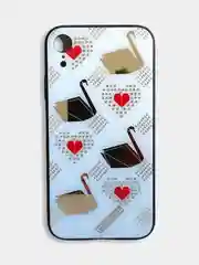 Бирюзовый чехол накладка с рисунком принтом картинкой для Iphone 7+ 8 plus xr гитара лебеди