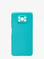 Бирюзовый чехол накладка для Xiaomi Poco X3 силиконовый матовый однотонный